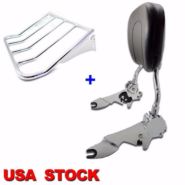 Adjustable Detachable Backrest Sissy Bar+Luggage Rack For Harley Touring 09-UP